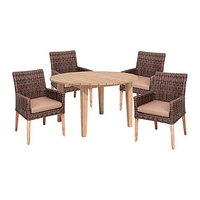 Garden Pleasure Sitzgruppe NORVELL/ARVADA, schwarz Kunststoff, Metall, 5-teilig