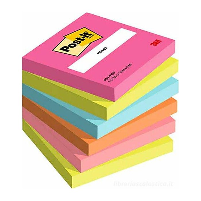 Post-it® Poptimistic Collection Haftnotizen farbsortiert, 6 Blöcke