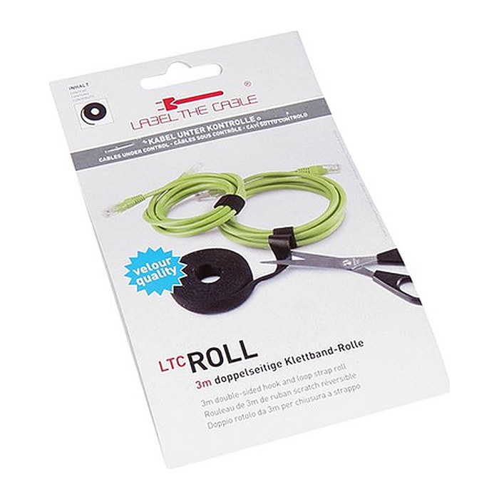 LABEL THE CABLE Klettband ROLL STRAP schwarz 3,0 m x 1,6 cm, 1 St.