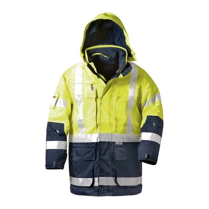 elysee® Herren Warnjacke WALLACE gelb, marine Größe L