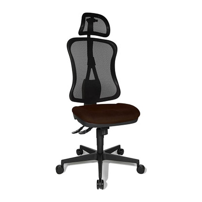 Topstar Bürostuhl Head Point SY, HE200 G08/B90X Stoff braun, Gestell schwarz