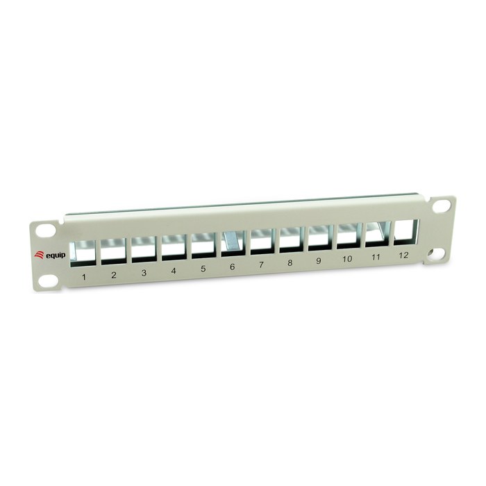 Equip 10" Patchpanel 12xKeystones FTP 1U RAL7035