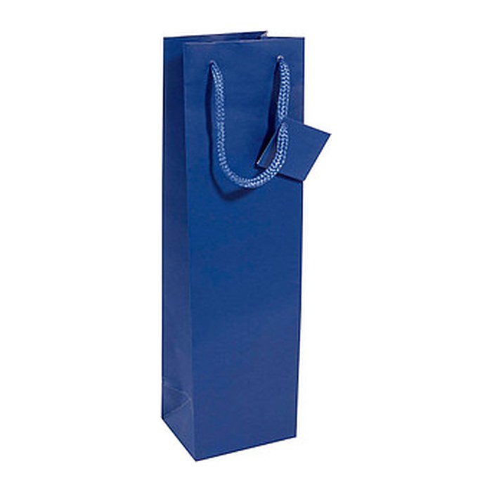 SIGEL Geschenktüten für Flaschen blau 10,0 x 35,0 cm, 5 St.