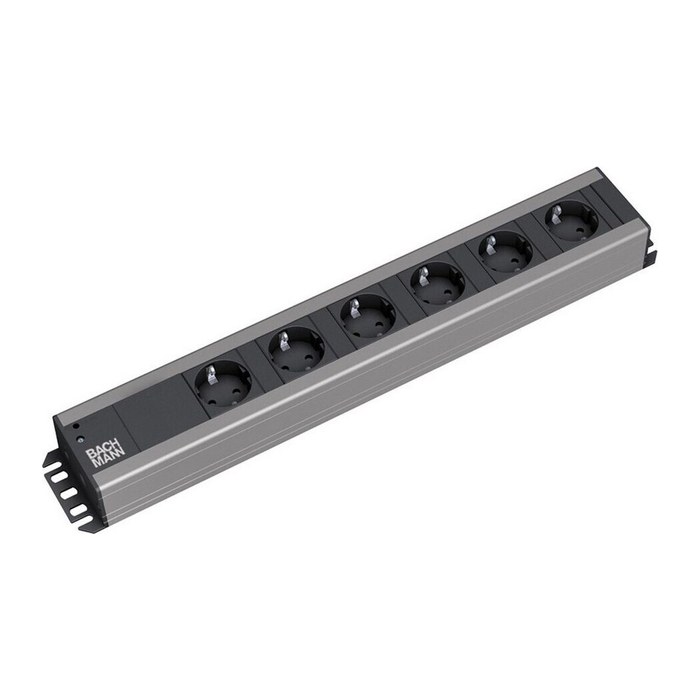 BACHMANN 6-fach Steckdosenleiste 2,0 m schwarz