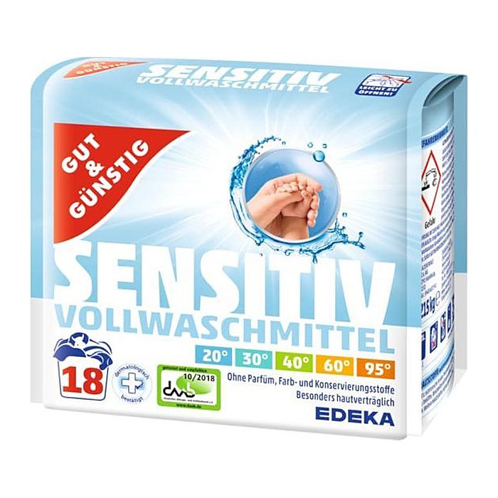 GUT&GÜNSTIG SENSITIV Waschmittel Pulver, 1,22 kg
