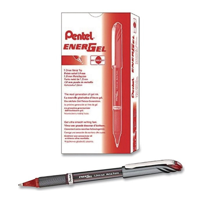 Pentel BL30 Gelschreiber rot/schwarz 0,5 mm, Schreibfarbe: rot, 1 St.