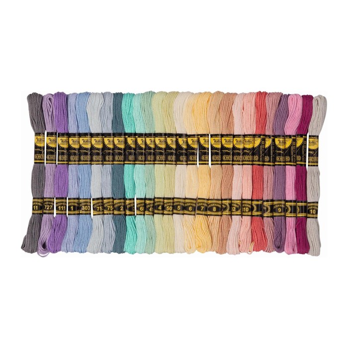 folia Garn zum Sticken Pastell matt pastellfarben 1,0 mm x 8,0 m