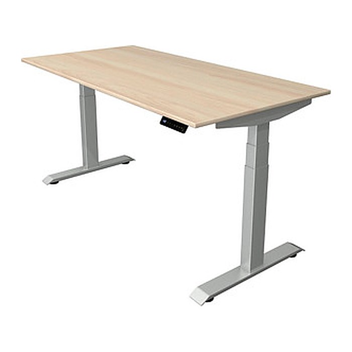 Kerkmann Move 4 elektrisch höhenverstellbarer Schreibtisch ahorn rechteckig, T-Fuß-Gestell silber 160,0 x 80,0 cm