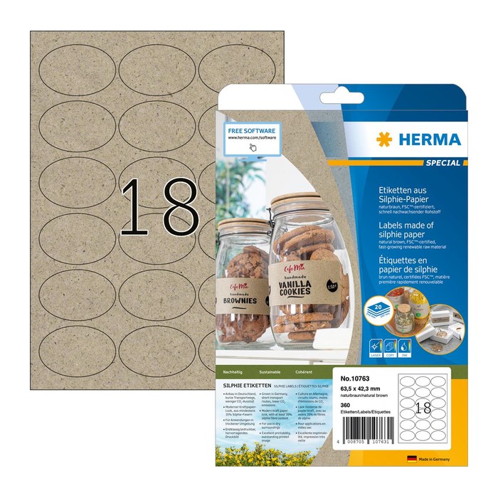 HERMA Etiketten Silphie A4 20 Blatt 63.5x42.3 Oval