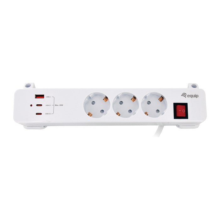 Equip Steckdosenleiste 3xSchuko/2xUSBC/USBA+Switch CL Pla.