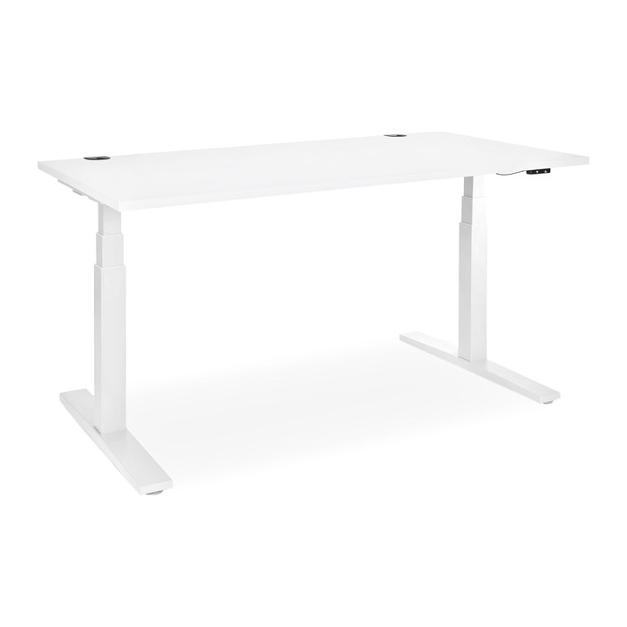Elektrisch höhenverstellbarer Schreibtisch – Gestell Weiß (1800 x 800 mm, Platte Weiß, Gestell RAL 9016)
