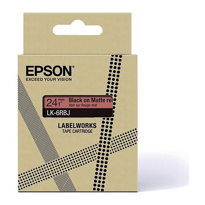 EPSON Schriftband LK LK-5RBJ C53S672072, 18 mm, schwarz auf rot, 1 St.