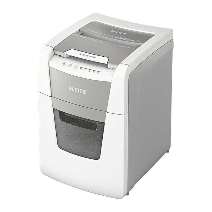 AKTION: LEITZ IQ Autofeed Small Office 100 Aktenvernichter mit Partikelschnitt P-4, 4 x 30 mm, bis 100 Blatt, weiß mit 40 Euro CashBack