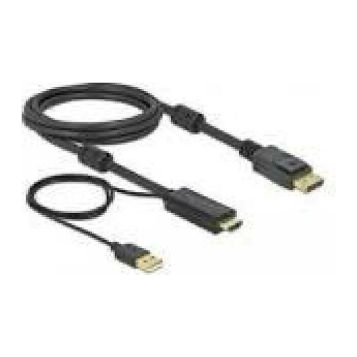 DeLOCK HDMI/DisplayPort HDMI-Kabel 4K 30 Hz 2,0 m schwarz, 1 St.