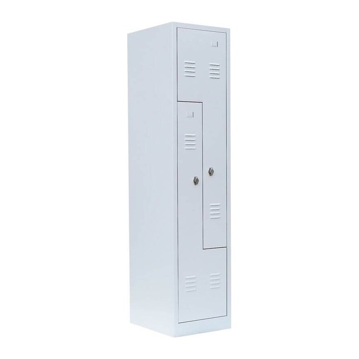 LÜLLMANN Z-Spind lichtgrau 525100, 2 Schließfächer 41,5 x 50,0 x 180,0 cm