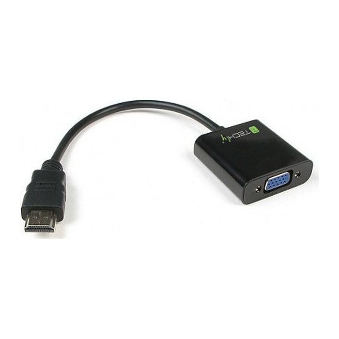 Techly HDMI zu VGA Konverter, Plug and Play, HDCP kompatibel