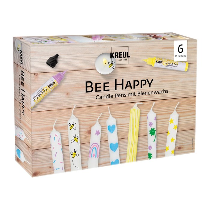 KREUL Bee Happy Kerzenstifte farbsortiert, 6 St.