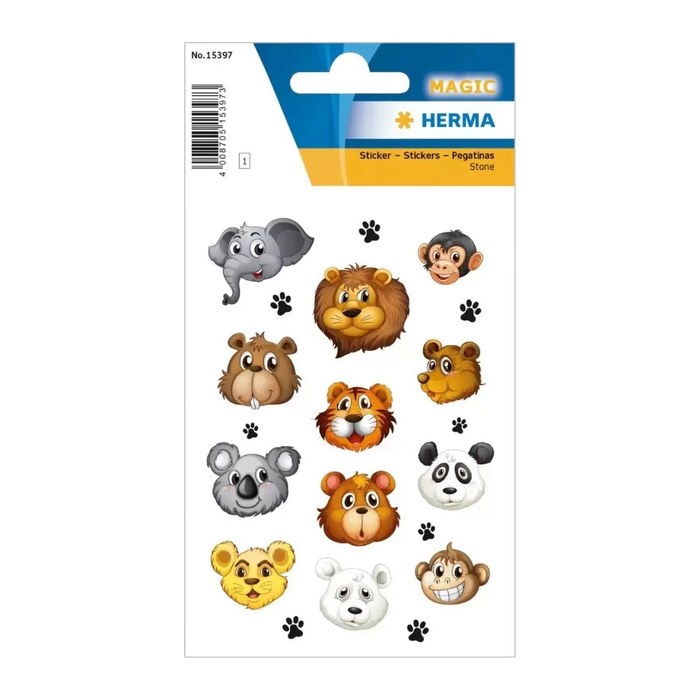 HERMA Sticker MAGIC Tiergesichter Stone