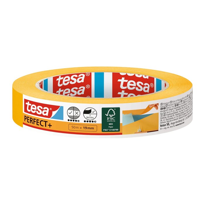 tesa PERFECT+ Kreppband orange 19,0 mm x 50,0 m 1 Rolle