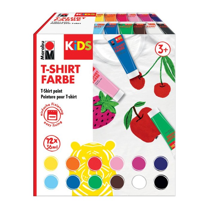 Marabu KiDS Stoffmalfarbe farbsortiert, 12 St.
