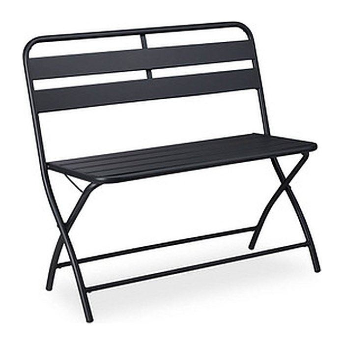 relaxdays Gartenbank 10036106_0 dunkelgrau Metall 90,0 cm