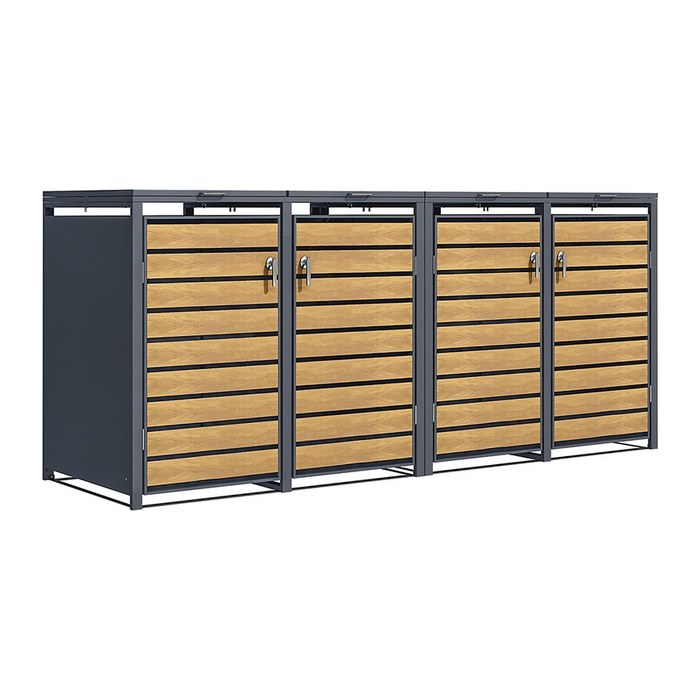 phoenix GB4426AWK Mülltonnenbox anthrazit, eiche, 1 St.