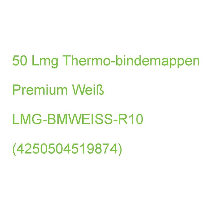 LMG Thermo-Bindemappen Premium weiß Karton für 75 - 95 Blatt, 50 St.