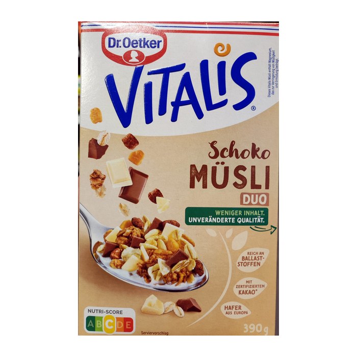 Dr. Oetker VITALIS Schoko DUO Müsli 390,0 g, 1 St.