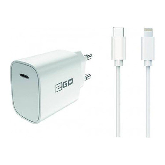 2GO Ladegerät 20W 1-Port 1x USB-C inkl. Lightning Kabel ws