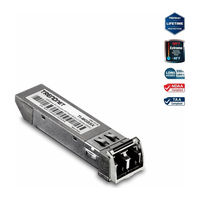 TRENDnet Industrial Mini-GBIC Multi-Mode 1000BASE-SX LC 550m