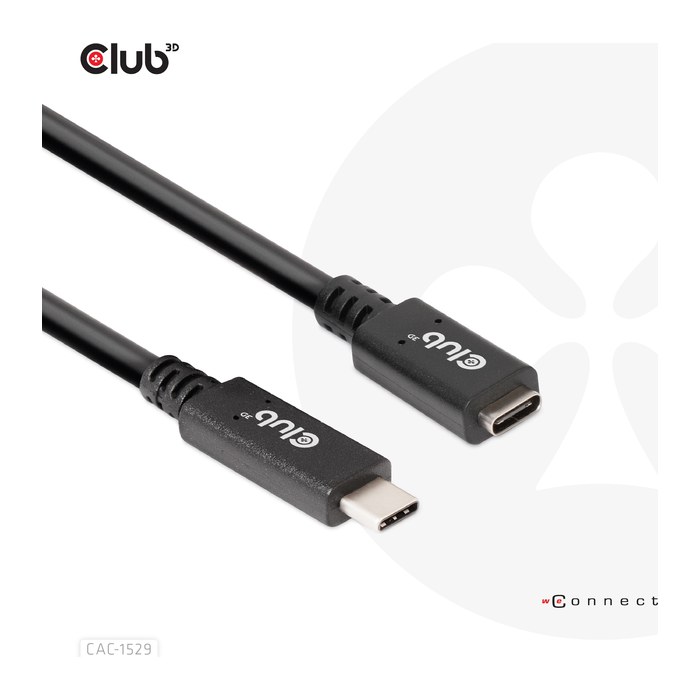 Club3D Kabel USB 3.2 Typ C 2m Verlängerung 5Gbps St/Bu retail