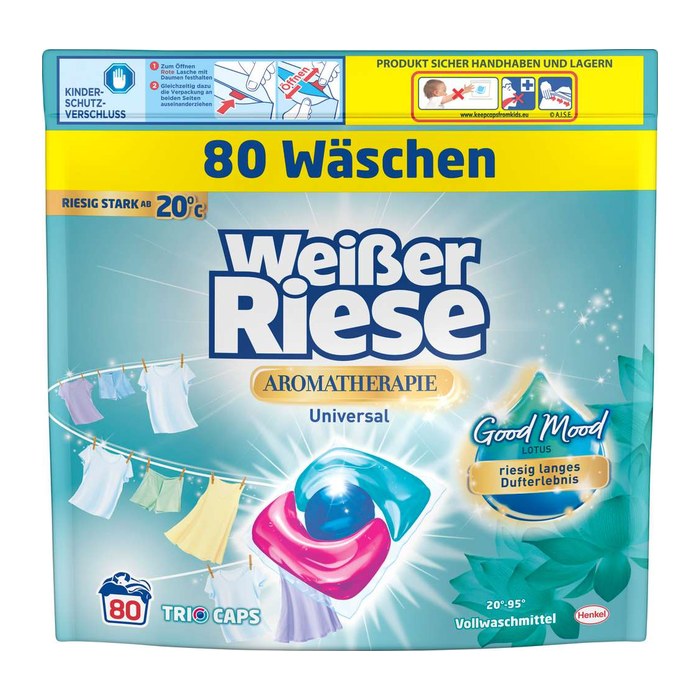 Weißer Riese AROMATHERAPIE LOTUS Waschmittel Caps, 80 St.