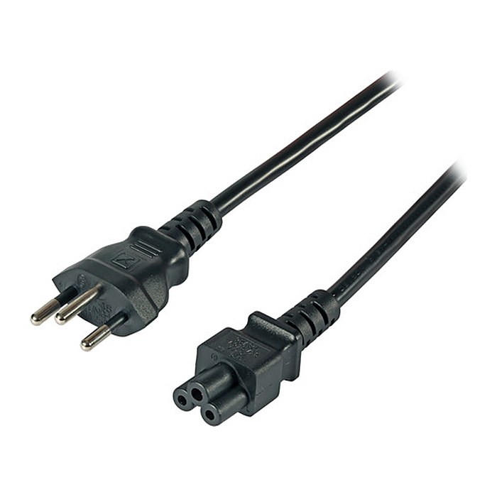 EFB Netzkabel Schweiz Typ 12 - C5 180°,sw,1.8m,3x0.75mm