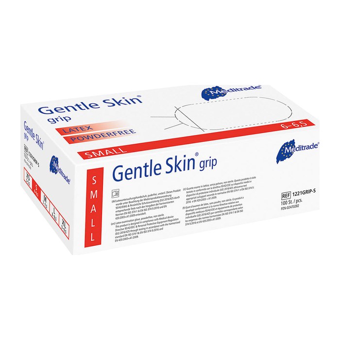 Meditrade® unisex Einmalhandschuhe Gentle Skin® grip beige Größe S, 100 St.