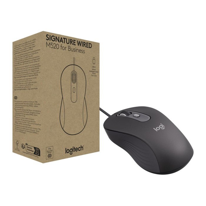 Logitech Signature Wired M520 Maus kabelgebunden schwarz