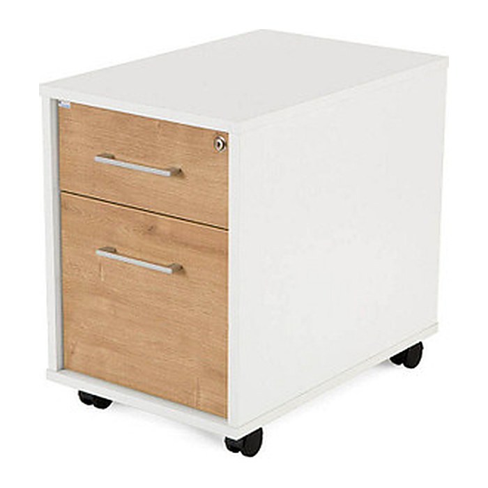 rocada Mobiler Rollcontainer weiß/eiche 2 Auszüge 40,0 x 60,0 x 58,0 cm