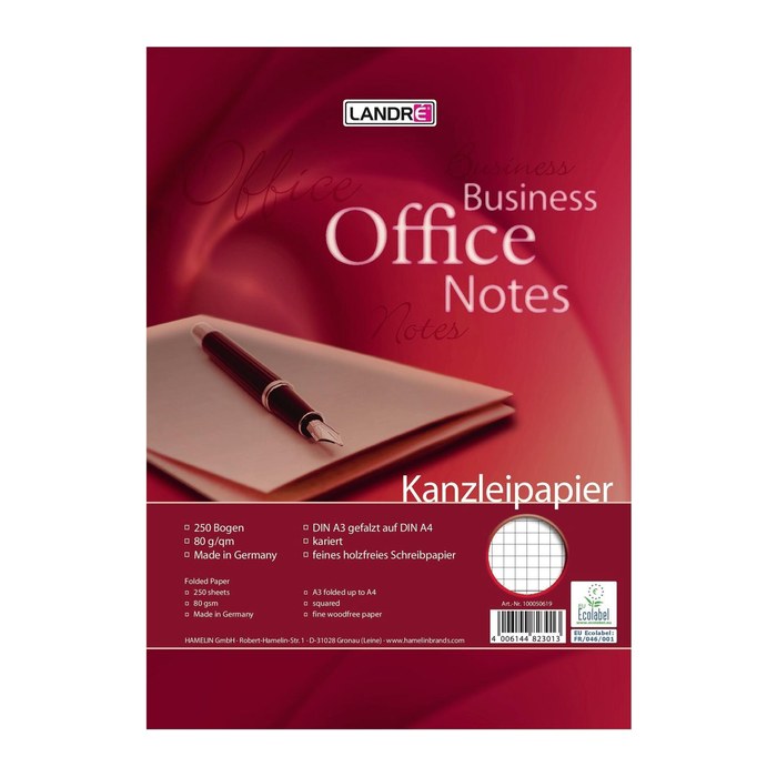 LANDRE Kanzleipapier Office A3/A4 gefalzt 80 g/qm