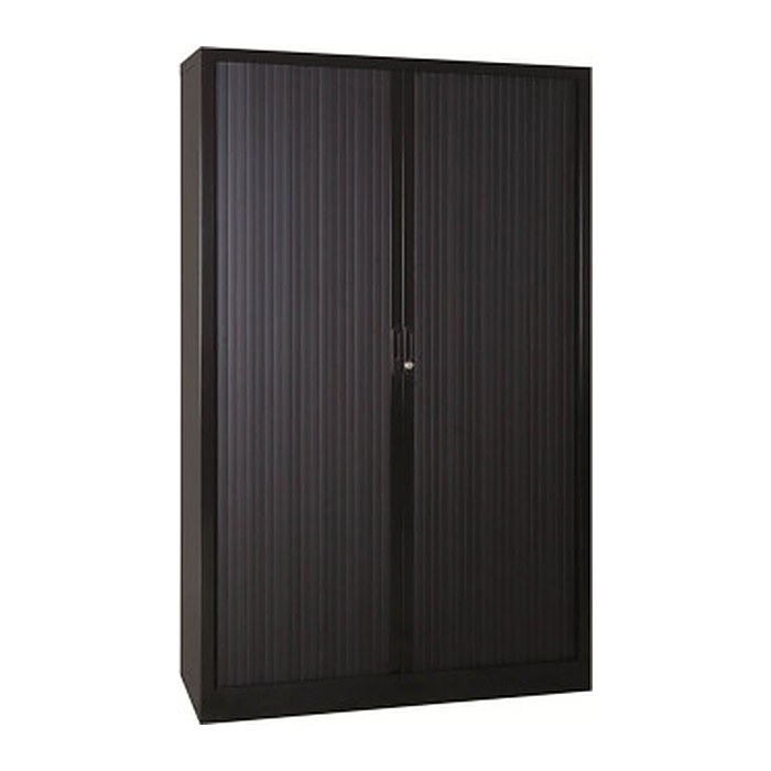 Gürkan Rollladenschrank schwarz 4 Fachböden 120,0 x 46,0 x 195,0 cm