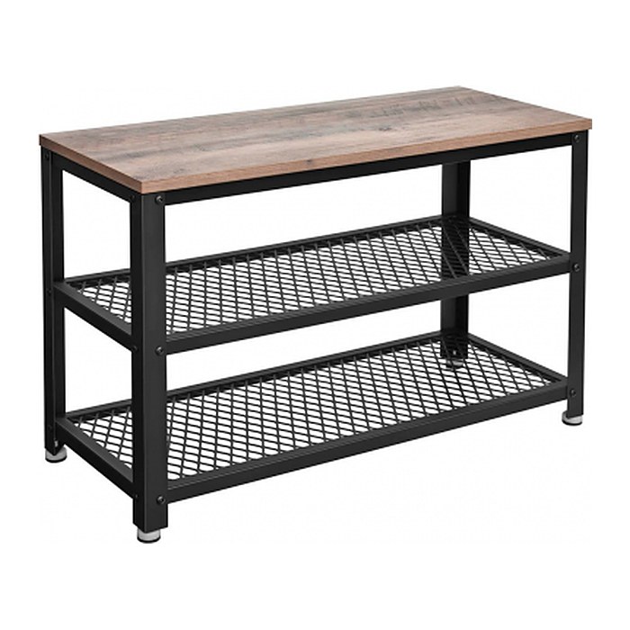 VASAGLE Schuhbank LBS73MB grau, schwarz Holz 73,0 cm