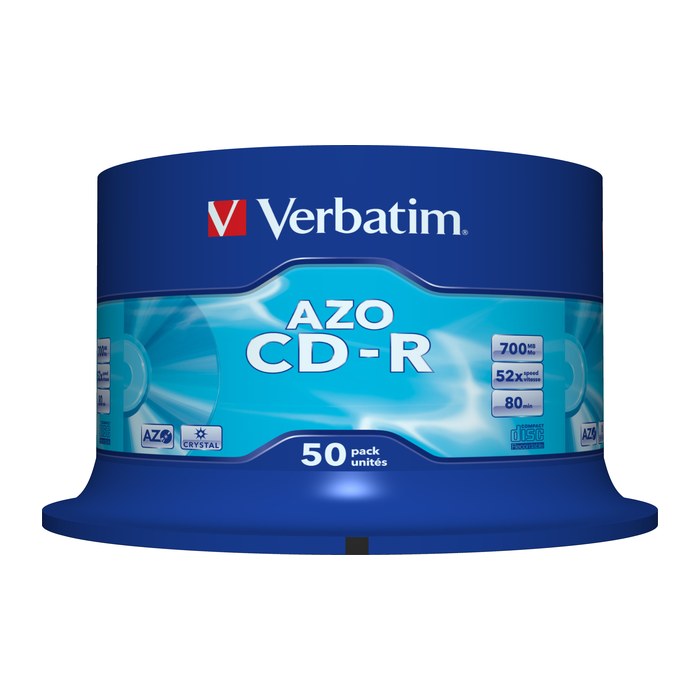 Verbatim CD-R Rohlinge 700MB 52x AZO Crystal 50er Spindel