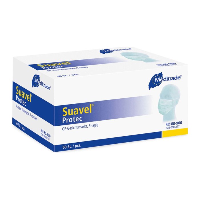 Meditrade® medizinischer Mundschutz Suavel® Protec DIN EN 14683:2019 Typ II, 50 St.
