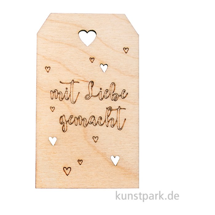 Rayher Geschenkanhänger natur Holz "mit Liebe gemacht", 1 St.