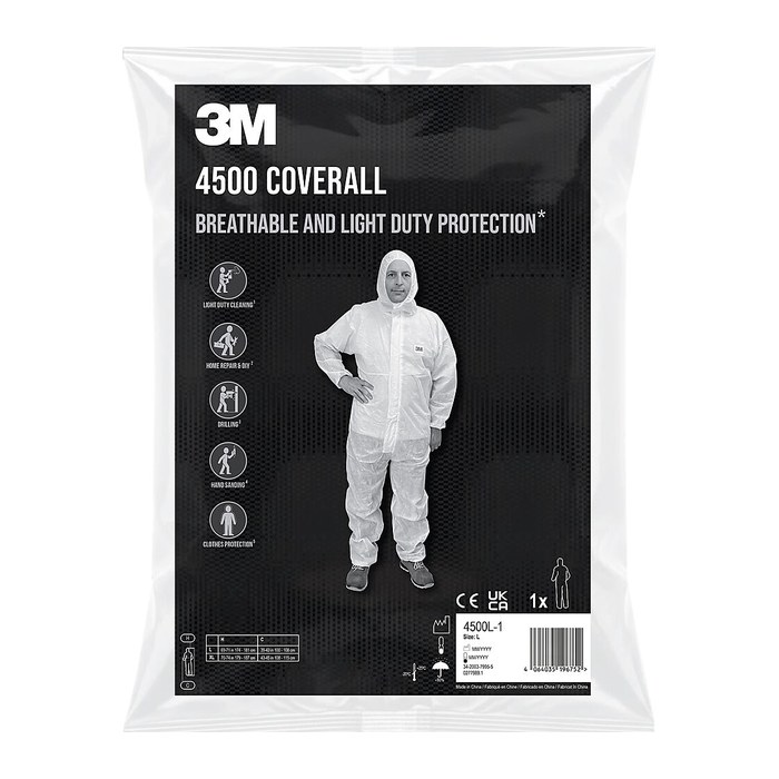 3M unisex Arbeitsoverall 4500 weiß Größe XL