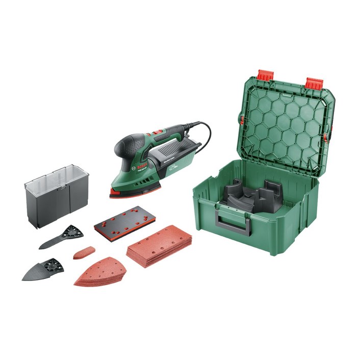 BOSCH Home & Garden PSM 200 AES + SystemBox Multischleifer 200 W