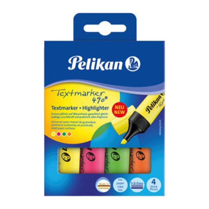 Pelikan 490 Textmarker farbsortiert, 4 St.
