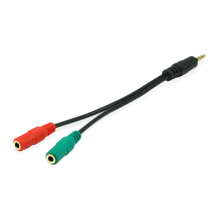 Equip Audiokabel 3.5mm->2x3Pin St/Bu 0.15m schwarz Polybeutel