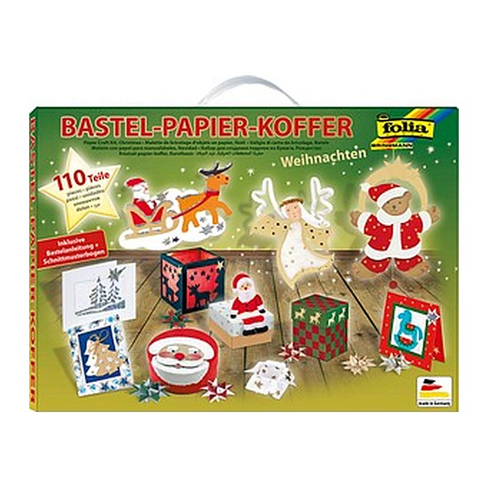 folia Bastelset Papier-Koffer Weihnachten 110-tlg. mehrfarbig