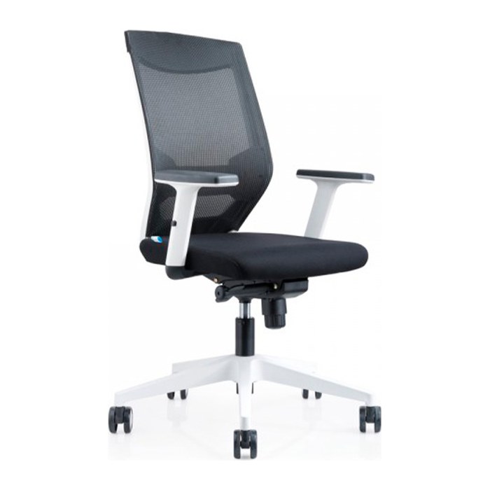 rocada Bürostuhl, 908W-4 Stoff schwarz, Gestell weiß