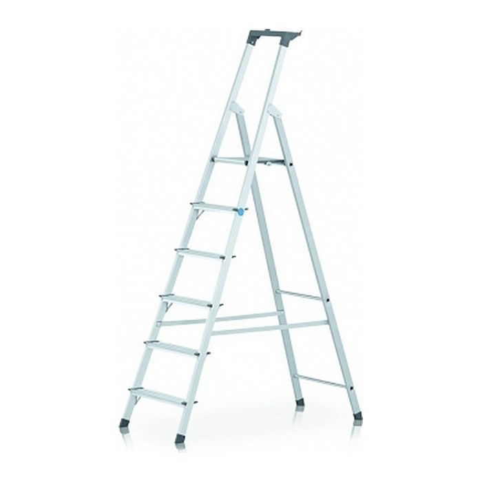 ZARGES Stehleiter einseitig Scana S silber 6 Stufen, H: 205,0 cm