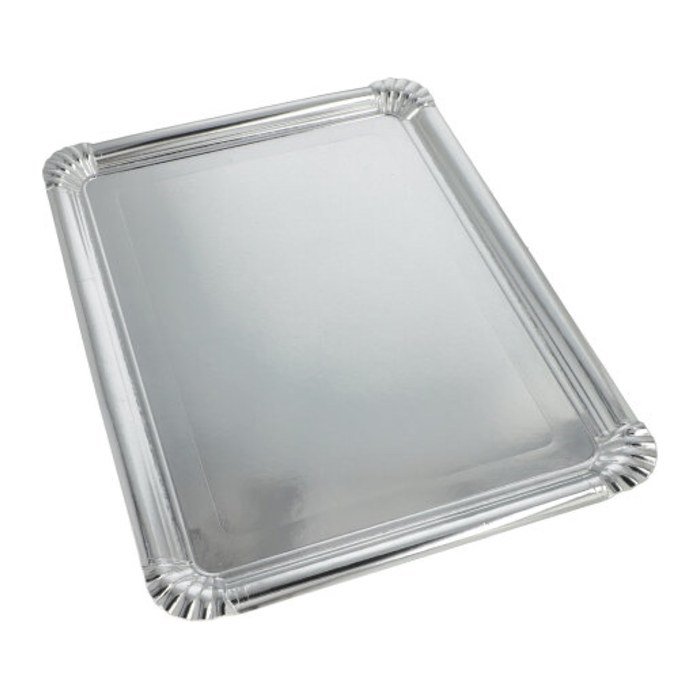 STARPAK Einweg-Servierplatten silber 45,5 x 34,0 cm, 10 St.